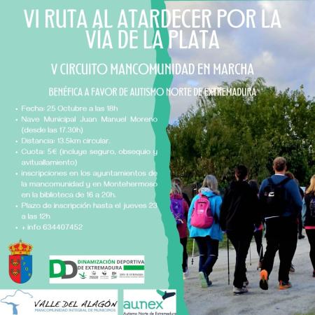 Imagen APERTURA DE INSCRIPCIONES VI RUTA AL ATARDECER POR LA VÍA DE LA PLATA EN CARCABOSO