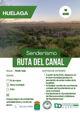 Imagen APERTURA DE INSCRIPCIONES RUTA SENDERISTA Ruta del Canal de Huélaga